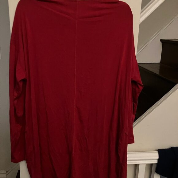 Red Longsleeve Shirtdress - Picture 5 of 7